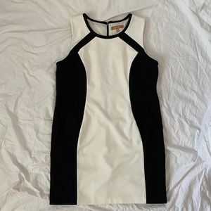 Ellen Tracy White and Black Midi Casual Dress